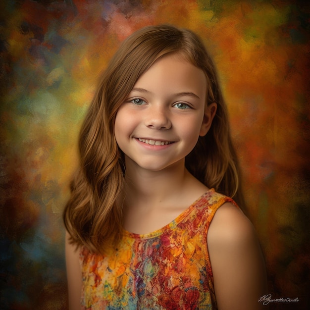 Vibrant Reflections Shirley Feeney in High Definition A Captivating 6th Grade School Portrait wit