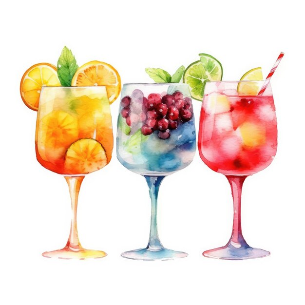 Photo vibrant refreshing cocktails