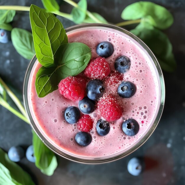 vibrant and refreshing fruit smoothie bluberry