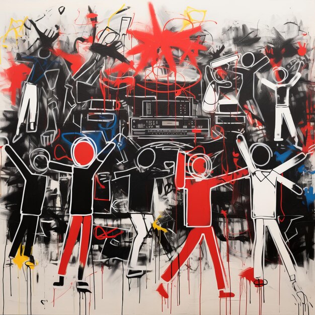 Vibrant Rhythms Exploring the Intersection of Music and Art through Black Red and White