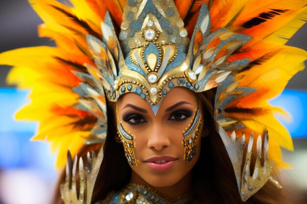 Vibrant Rio Carnival Costume Woman