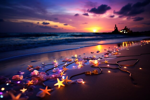 Vibrant Romantic Beach Bokeh