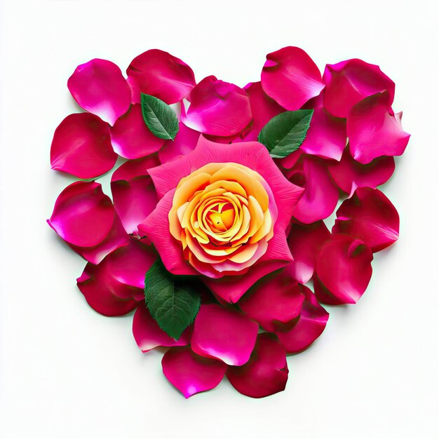 Vibrant Rose Heart Love Generative AI