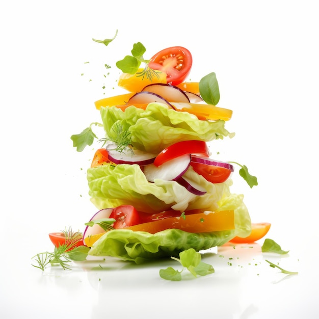Photo vibrant salad photography with energetic and clean look