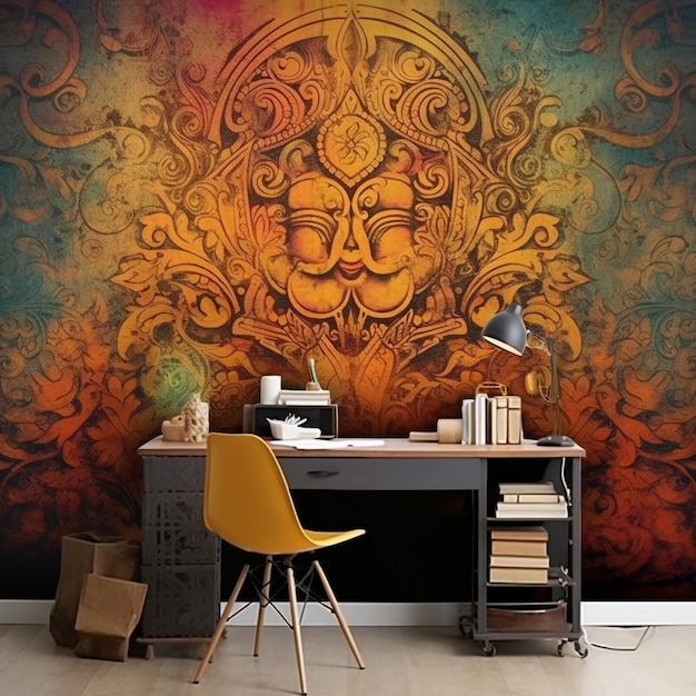 Vibrant Sanskrit Scrolls Wallpaper