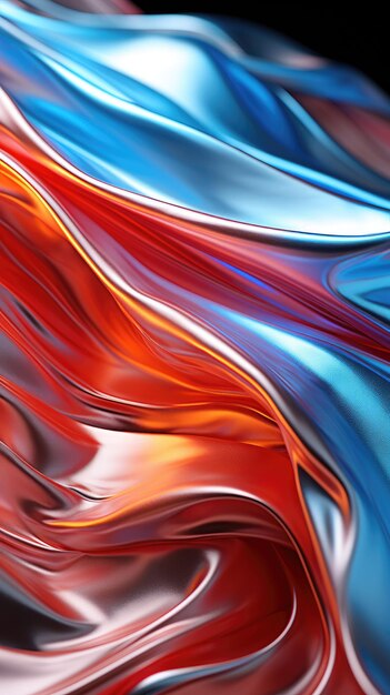 Vibrant Satin Fabric Waves in Glossy Colorful Abstract