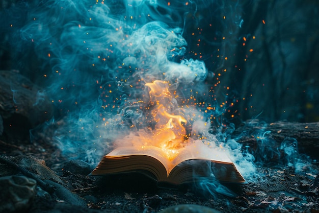 A vibrant scene illustrating the power of storytelling around a campfire
