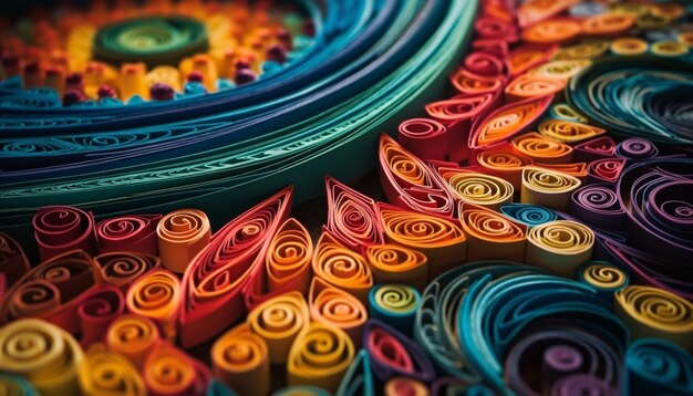 Vibrant silk circle ornate decoration elegant fashion generated by AI