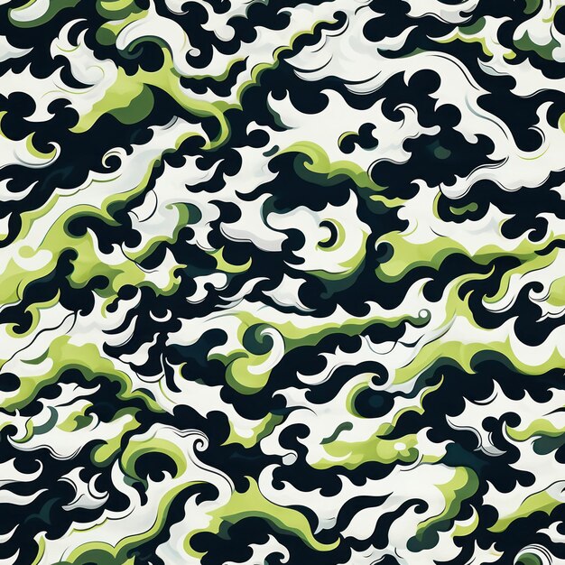 Vibrant Slime Green Background with Abstract Patterns AI Generated