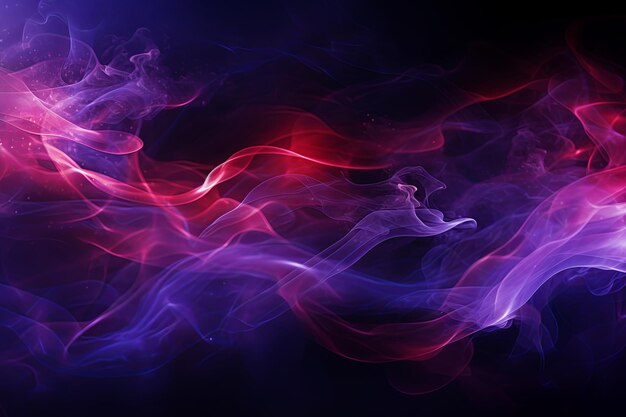 Foto effetto fumo vibrante sullo sfondo astratto al neon e onde di nebbia colorate sullo sfondo vorticoso al neon