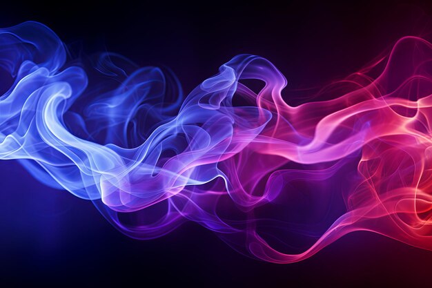 Photo vibrant smoke effect neon abstract background and colorful fog waves of neon swirling background