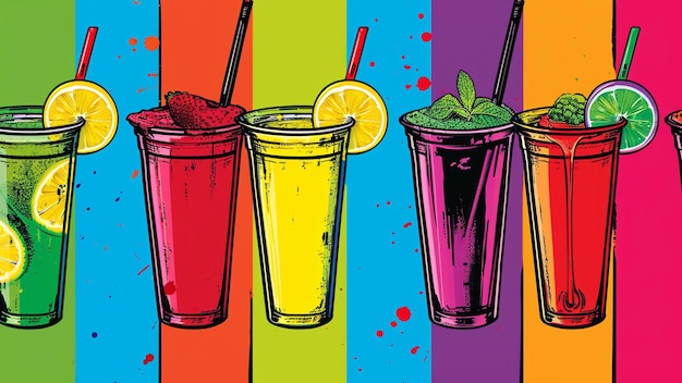 Photo vibrant smoothie art a refreshing pop experience