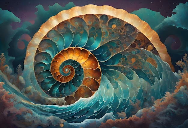 Vibrant Snail Shell Generative AI