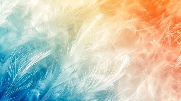 Vibrant and soft feathers in a closeup with a dreamscape quality