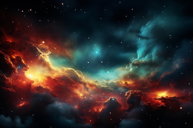 Живые космические галактические облака освещают ночное небо, раскрывая космические чудеса и тайны.