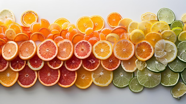 Vibrant Spectrum of Citrus Fruit Slices