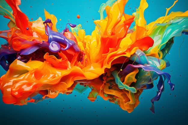 Vibrant spectrum colorful paint splashes in ar 32