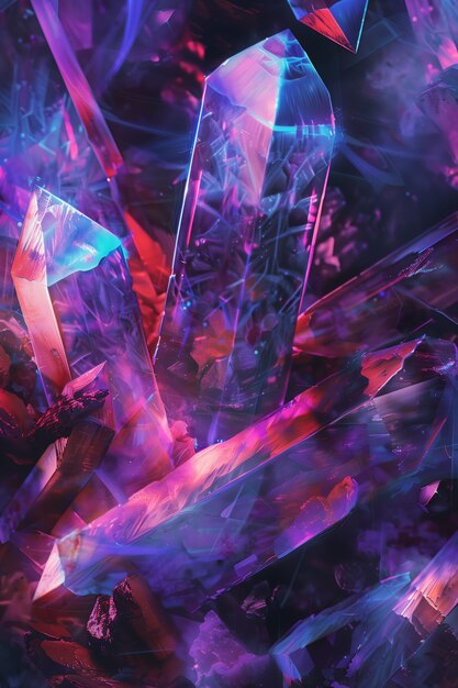 Photo vibrant spectrum crystal shards art