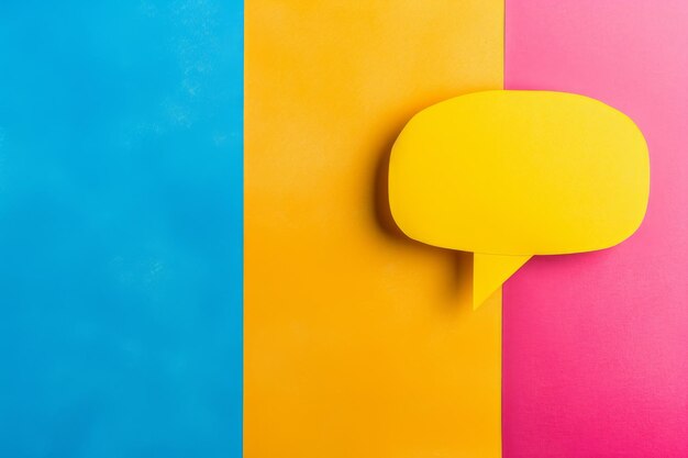 Photo vibrant speech bubble in square shape adds pop of color