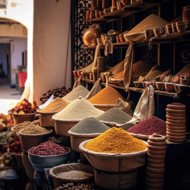 A vibrant spice market