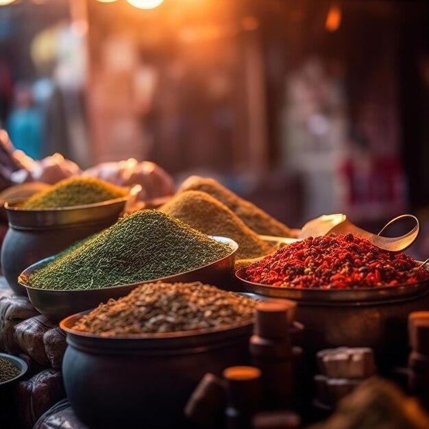 A vibrant spice market