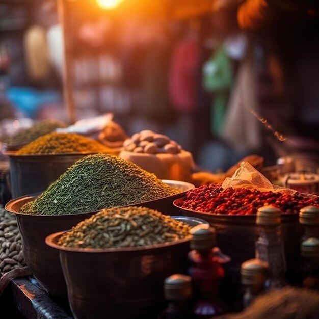 A vibrant spice market