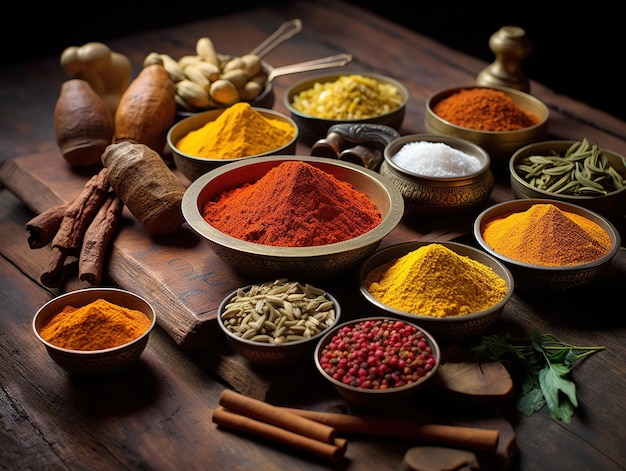 A vibrant spice market