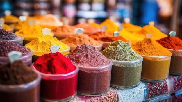 A vibrant spice market