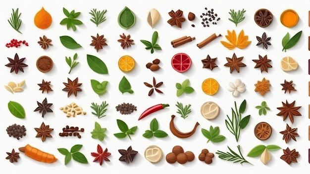 Photo vibrant spices and herbs