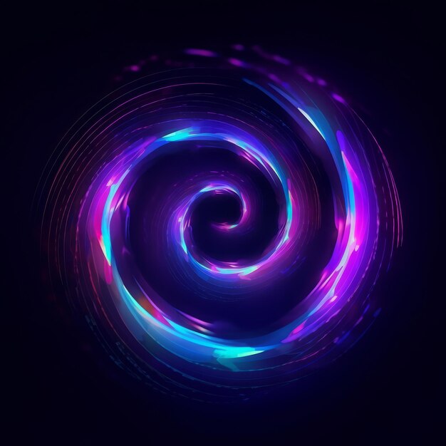 Vibrant Spiral with Indigo and Violet Lights Generative AI