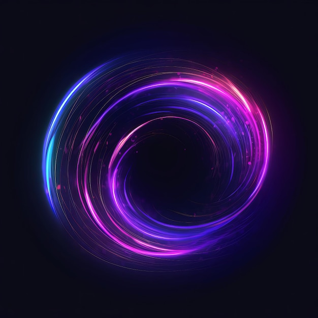 Vibrant Spiral with Indigo and Violet Lights Generative AI