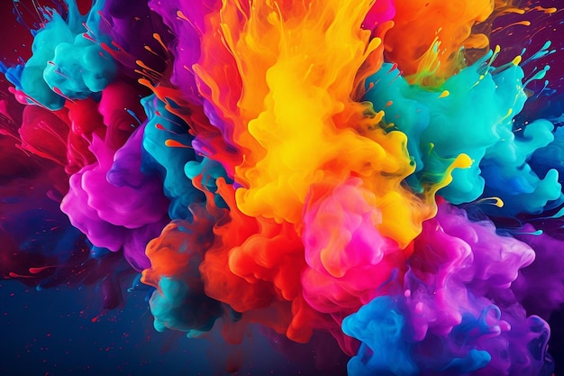 Vibrant Splashes A Colorful Background Generative AI