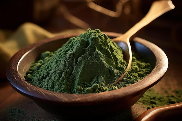 Vibrant Spoon spirulina poeder Generate Ai