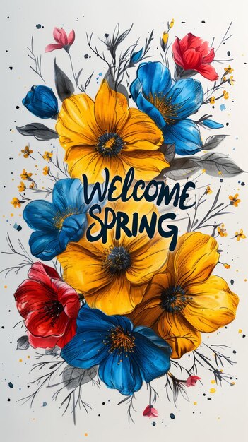 Vibrant Spring Welcome with Solids Generative AI