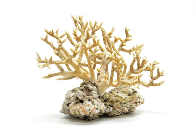 Photo vibrant staghorn porites coral isolated on white