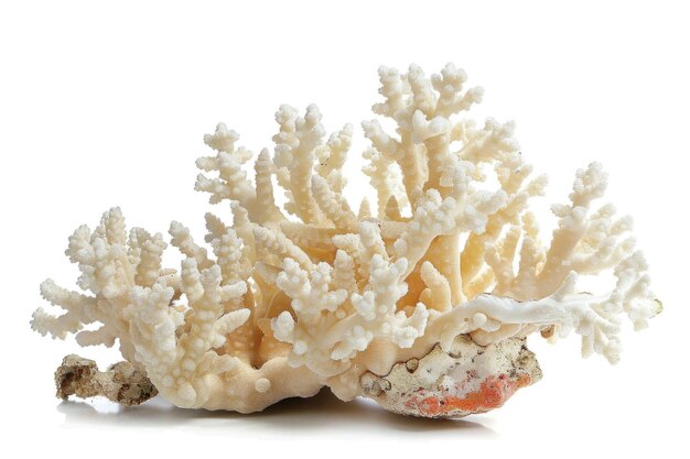 Vibrant Staghorn Porites coral isolated on white