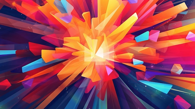 A vibrant star burst abstract background Generative AI