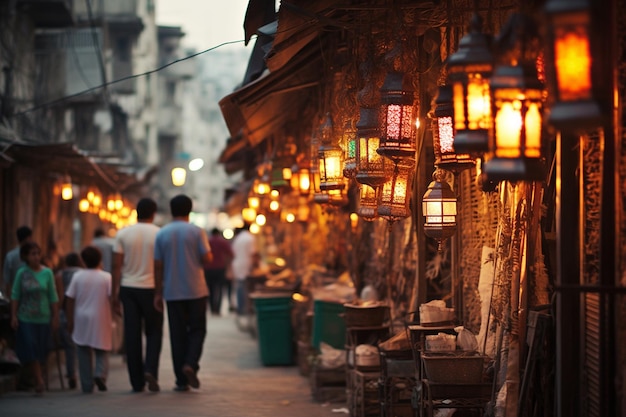 Живые уличные фонари Рамадан
