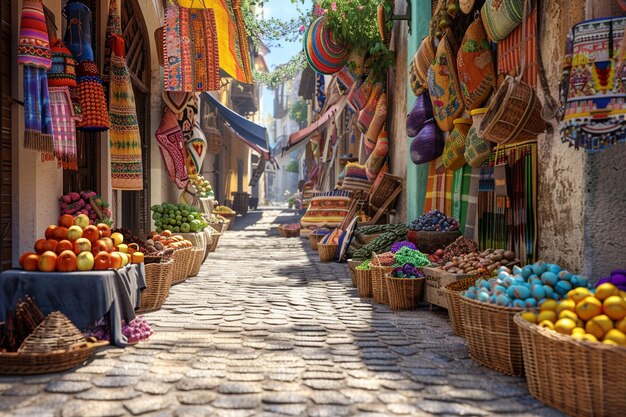 Vibrant street markets filled with local crafts oc