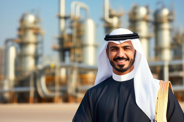 Vibrant Success Arab Entrepreneur and Oil Pump Generative AI