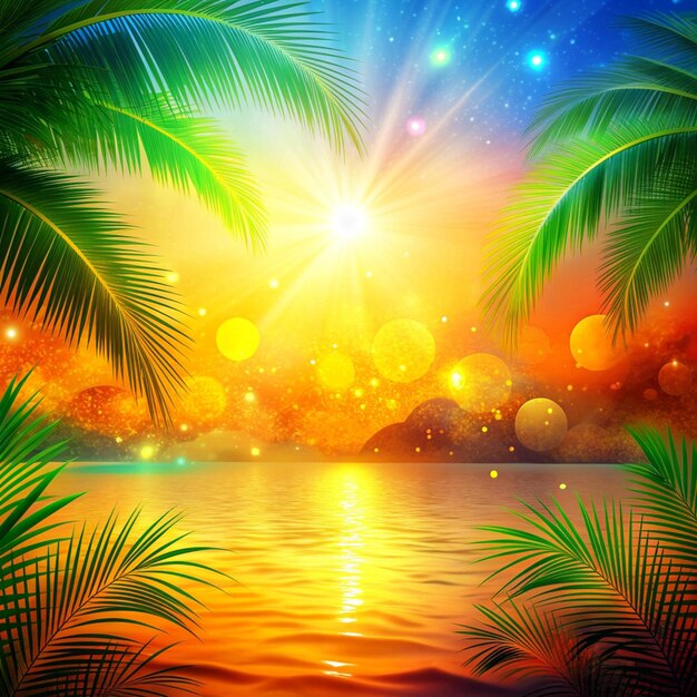 Vibrant summer background vector