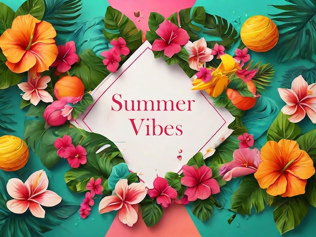 Vibrant Summer Background with Tropical Vibes