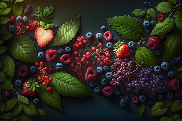 Vibrant summer berries background for food and beverage marketing