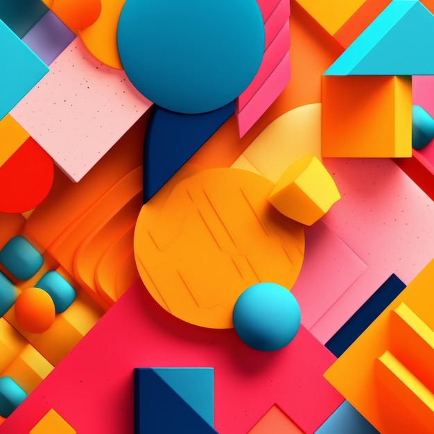 Vibrant Summer Themed 3D Abstract Background