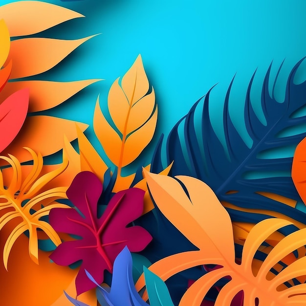 Vibrant Summer Themed 3D Abstract Background