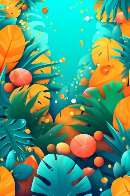 Photo vibrant summer themed 3d abstract background