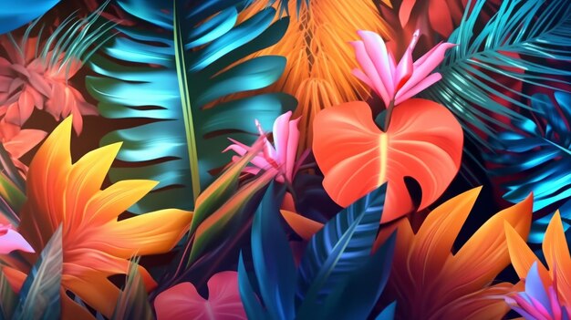 Vibrant Summer Themed 3D Abstract Background