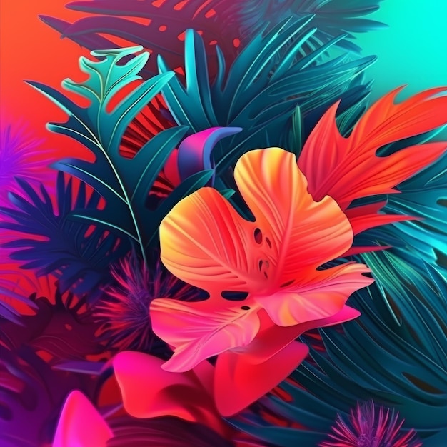 Vibrant Summer Themed 3D Abstract Background