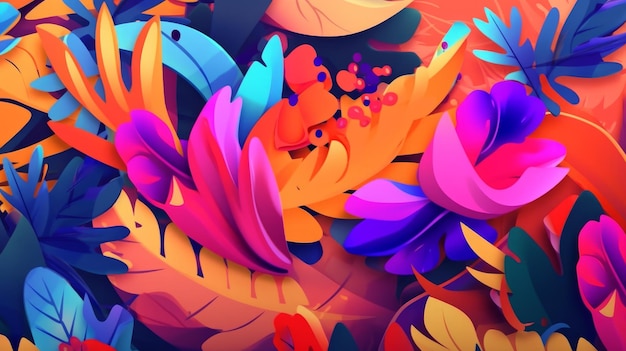 Vibrant Summer Themed 3D Abstract Background