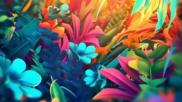 Vibrant Summer Themed 3D Abstract Background